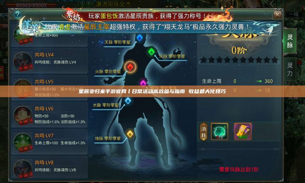 星辰变归来手游官网丨日常活动高效参与指南 收益最大化技巧 第1张 星辰变归来手游官网丨日常活动高效参与指南 收益最大化技巧 第1张